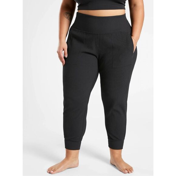 Athleta Salutation Rib Jogger Black SIZE 3X Athletic Pants - Picture 1 of 8